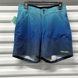 Sea Doo Women's Classic 6" Board Shorts Size Small Blue Casual Athletic Beach